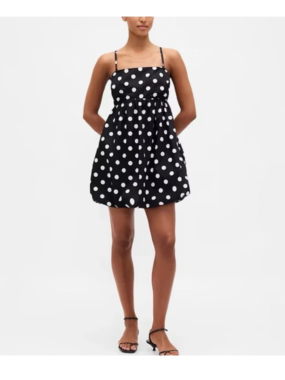 Gap Bubble mini dress in black polka dots, size s, NWT